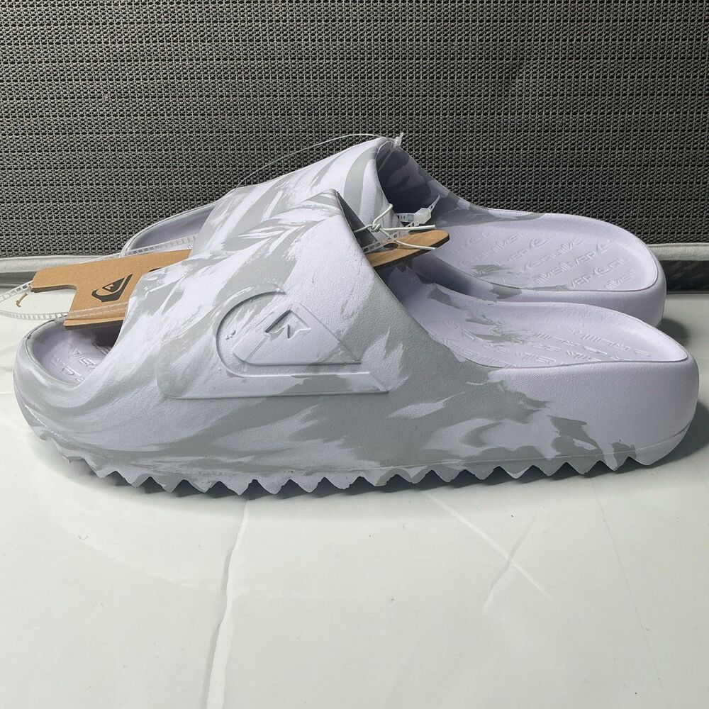 Quiksilver Men's Eva Cloud Break Slides Camouflage White /Gray Size 10 Sandals